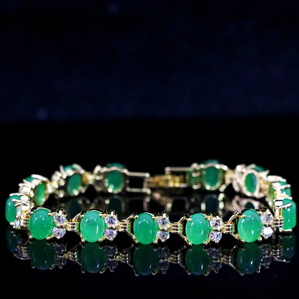 Charms fashion bracelet for women oval heart shape green jades stone crystal gold-color hot sale jewelry 7.5inch B1169-1
Charms fashion bracelet for women oval heart shape green jades stone crystal gold-color hot sale jewelry 7.5inch B1169-1