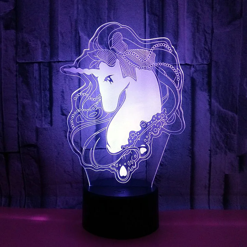 Cute 3D Luminaria Unicorn LED Table Lamp 7 Color Change 3D Night light Lampe Cartoon Usb Remote Touch Switch Light Xmas Gifts
Cute 3D Luminaria Unicorn LED Table Lamp 7 Color Change 3D Night light Lampe Cartoon Usb Remote Touch Switch Light Xmas Gifts