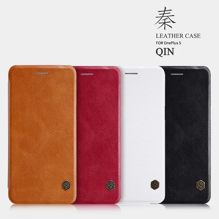Винтажный кожаный флип чехол для OnePlus 7T Pro Оригинальный Nillkin Qin Series бумажник с