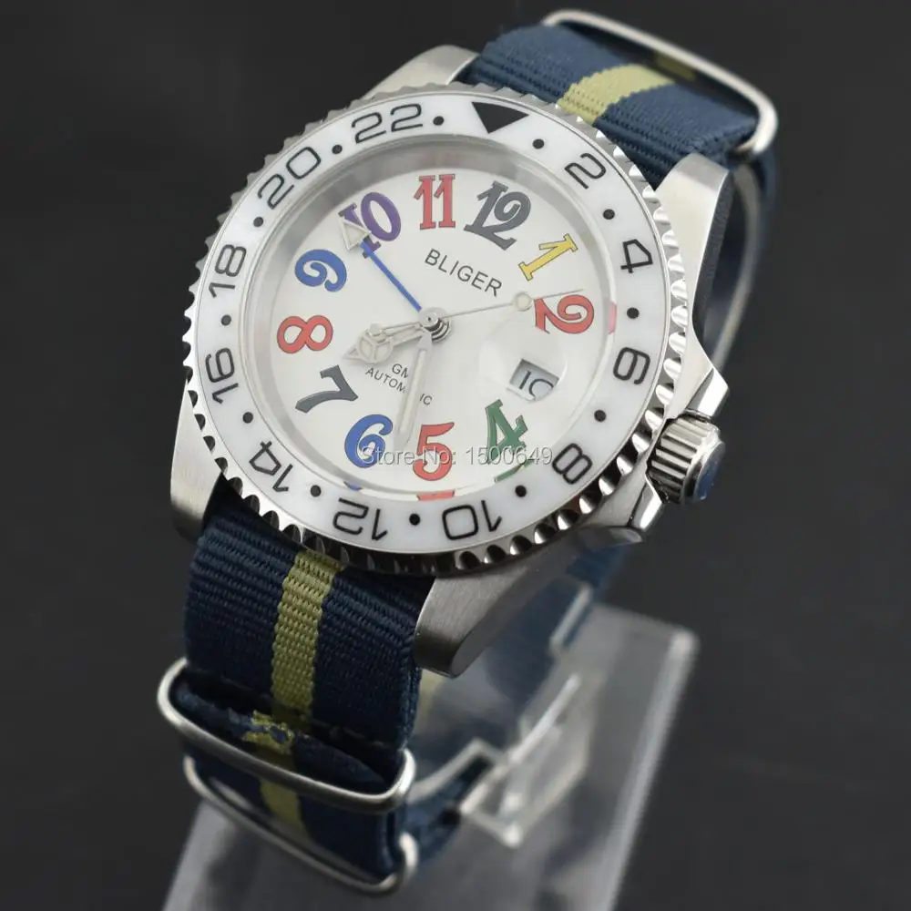 BLIGER 40mm Sapphire glass One-way rotating ceramic white bezel with white dial nylon strap automatic movement mens watches
BLIGER 40mm Sapphire glass One-way rotating ceramic white bezel with white dial nylon strap automatic movement mens watches