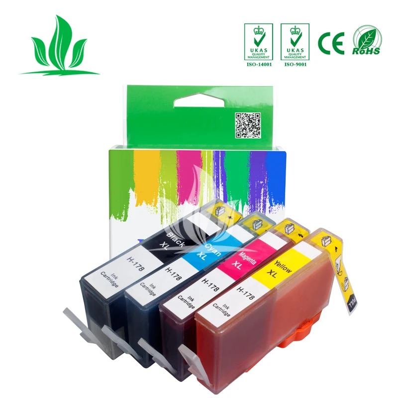 4PK совместимый чернильный картридж для HP 178XL HP178 Photosmart 7515 B109a B109n B110a Plus B209a B210a Deskjet