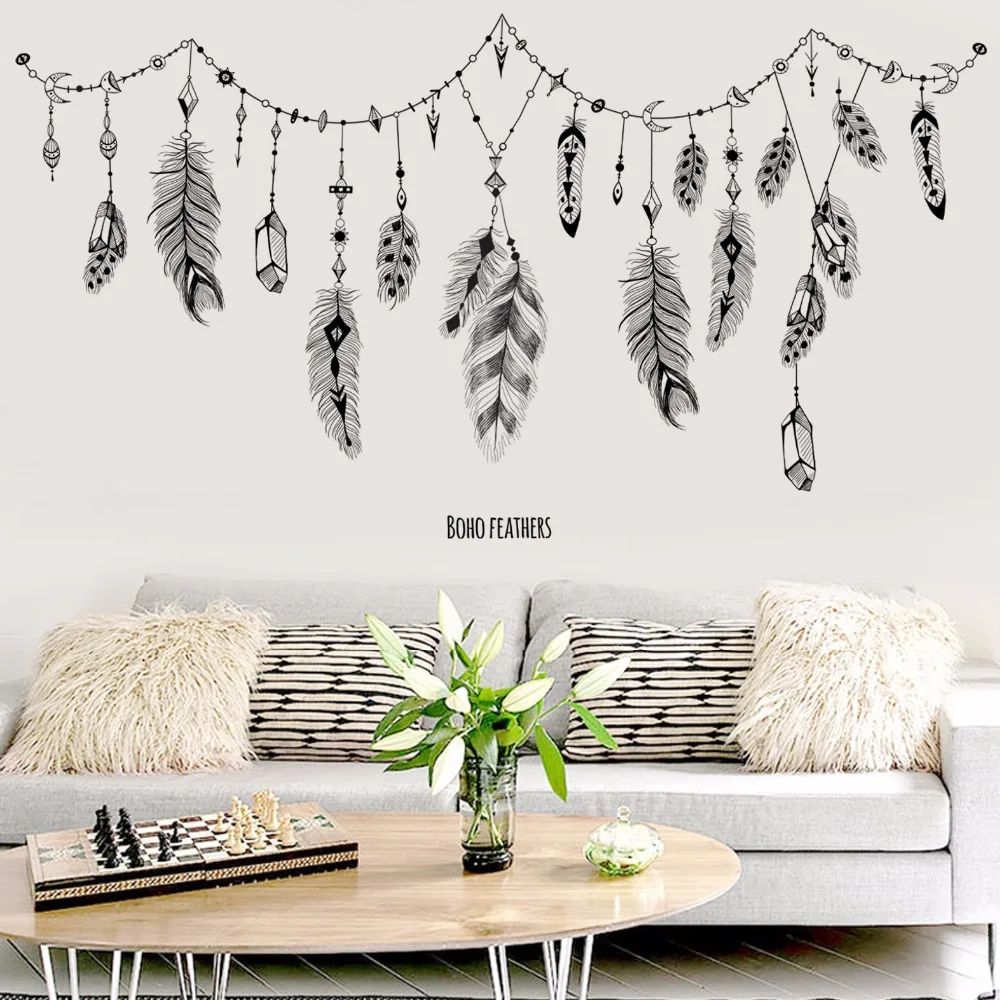 black boho feathers wall stickers for bedroom living room bathroom bar kitchen wall decor removable art decals mural diy dc8
black boho feathers wall stickers for bedroom living room bathroom bar kitchen wall decor removable art decals mural diy dc8