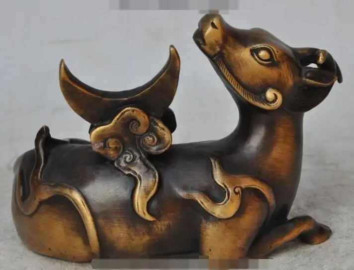 S01694 5" chinese fengshui bronze animal bull Oxen Unicorn Moon beast statue Sculpture
S01694 5" chinese fengshui bronze animal bull Oxen Unicorn Moon beast statue Sculpture