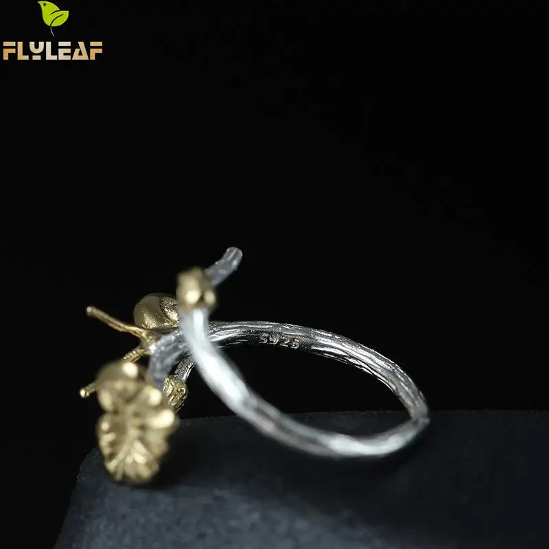 Flyleaf 100% 925 Sterling Silver Snail Lotus Leaves Open Rings For Women Creative Design Chinese National Style Jewelry
Flyleaf 100% 925 Sterling Silver Snail Lotus Leaves Open Rings For Women Creative Design Chinese National Style Jewelry