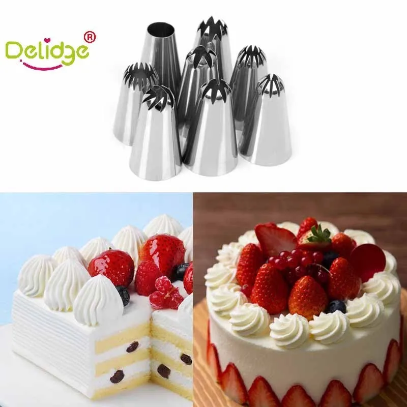Delidge 8 pcs/set Large Size Cake Nozzle Cream Icing Piping Fondant Rose Nozzle Decorating Tools Kitchen Accessories
Delidge 8 pcs/set Large Size Cake Nozzle Cream Icing Piping Fondant Rose Nozzle Decorating Tools Kitchen Accessories