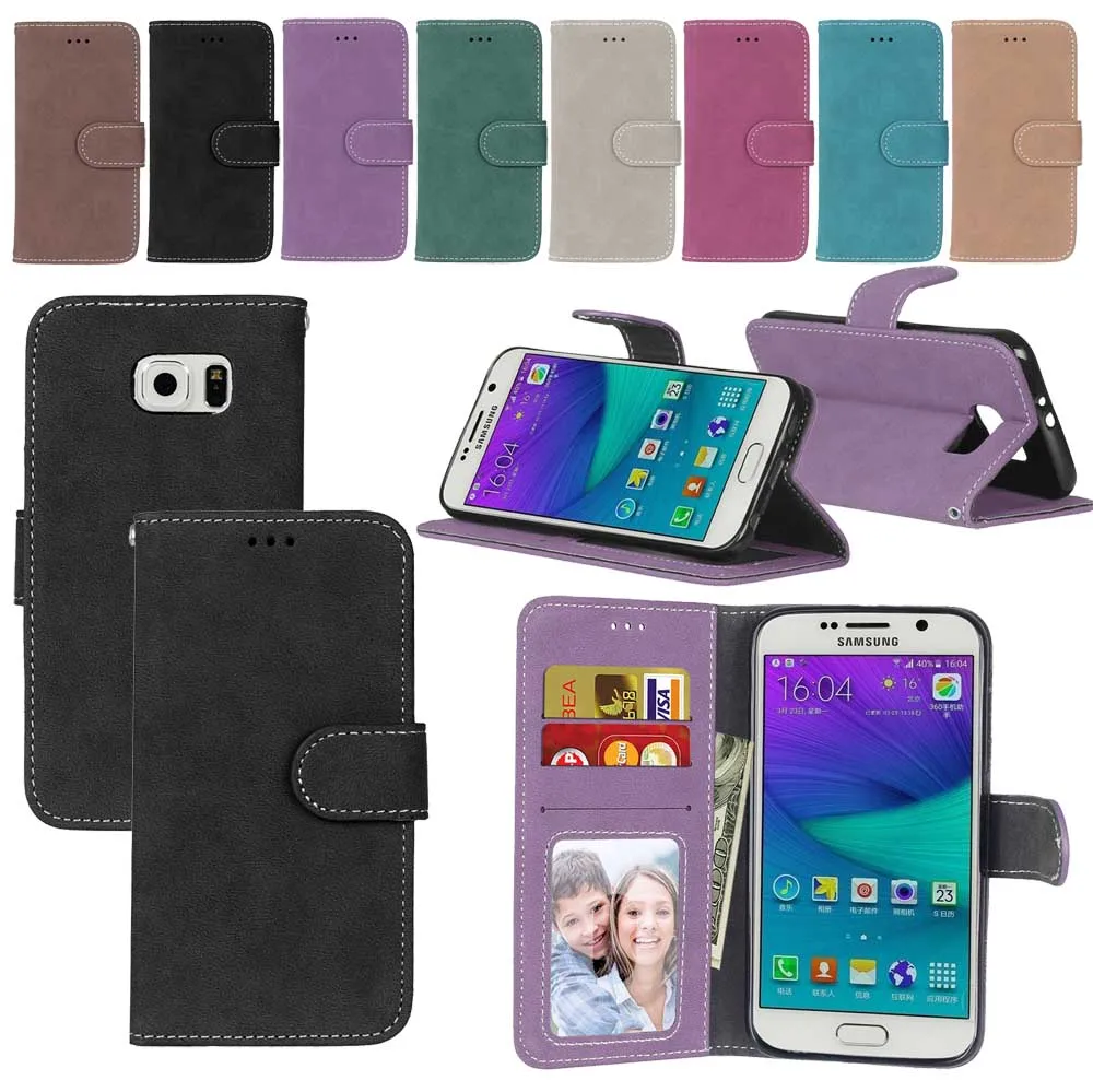 Retro Matte Leather Case For Samsung Galaxy S6 Cover Filp Stand Wallet Photo frame Card slot Mobile Phone Bags For Samsung S6
Retro Matte Leather Case For Samsung Galaxy S6 Cover Filp Stand Wallet Photo frame Card slot Mobile Phone Bags For Samsung S6