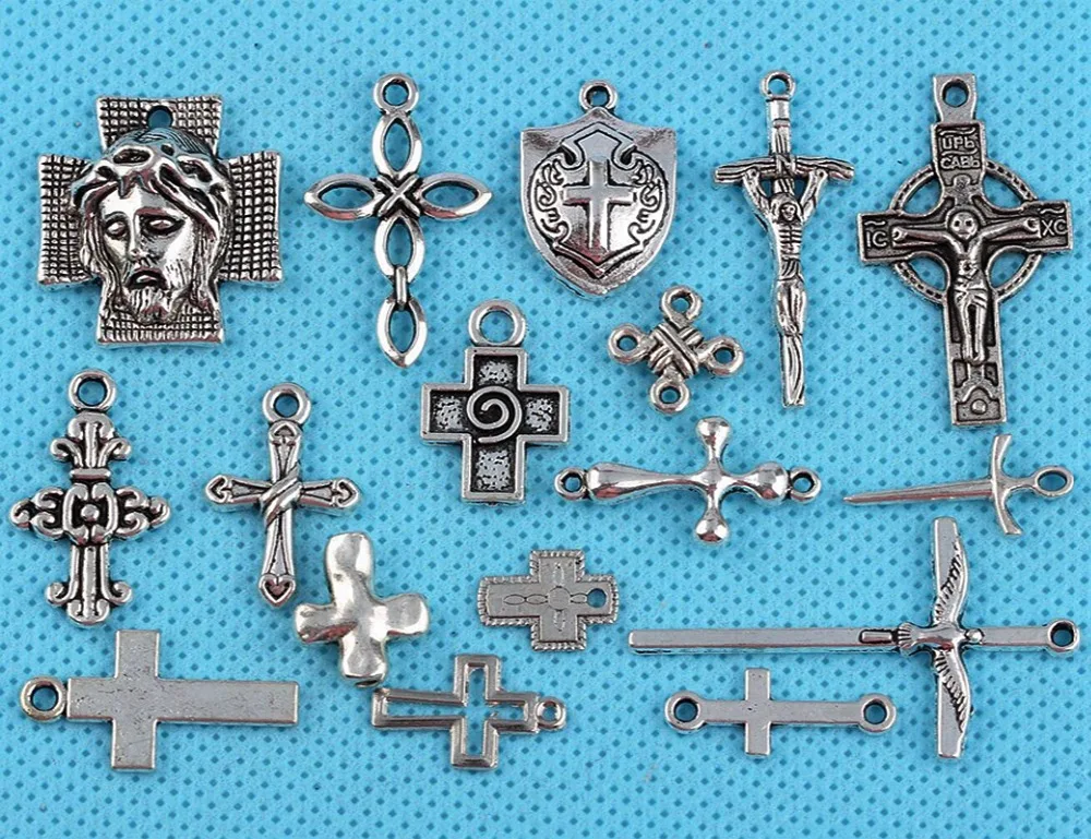 Mixed Crucifix Cross Charms Pendant Vintage Silver 16 Style For Fashion Jewelry Making Bracelet 100PCS Handcraft Accessories W19
Mixed Crucifix Cross Charms Pendant Vintage Silver 16 Style For Fashion Jewelry Making Bracelet 100PCS Handcraft Accessories W19