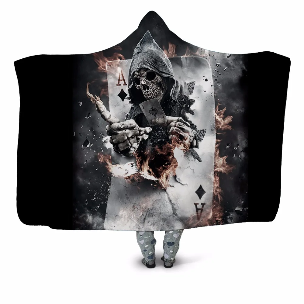 Death Poker 3D Printed Plush Hooded Blanket for Adults Children Warm Wearable Fleece Throw Blanket Home Office Washable Cloak
Death Poker 3D Printed Plush Hooded Blanket for Adults Children Warm Wearable Fleece Throw Blanket Home Office Washable Cloak