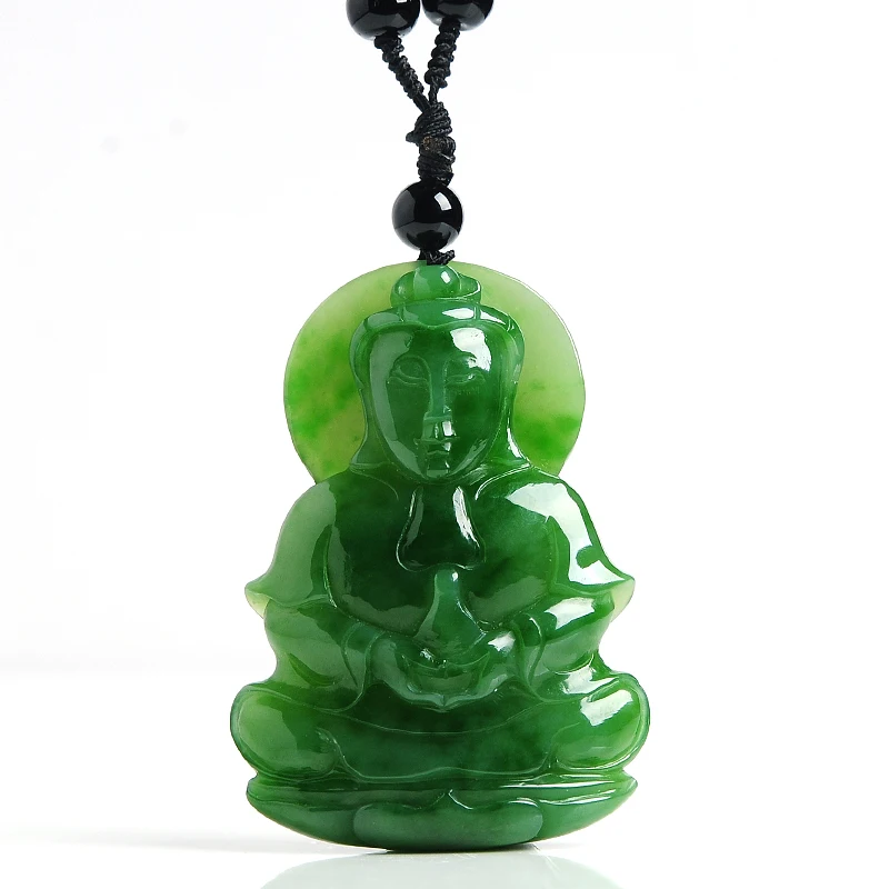 Hetian Jade Guanyin подвеска человек натуральный шпинат зеленая яшма кулон