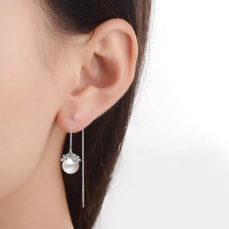 New Fashion Exquisite Beautiful 925 Sterling Silver Jewelry Pearl Flower Crystal Temperament Gift Dangle Earrings SE339
New Fashion Exquisite Beautiful 925 Sterling Silver Jewelry Pearl Flower Crystal Temperament Gift Dangle Earrings SE339