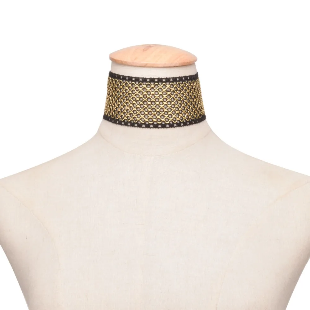 Collares Sexy Gothic Chokers Gold Black Lace Neck Choker Necklace Vintage Victorian Women Chocker Steampunk Jewelry C0289
Collares Sexy Gothic Chokers Gold Black Lace Neck Choker Necklace Vintage Victorian Women Chocker Steampunk Jewelry C0289