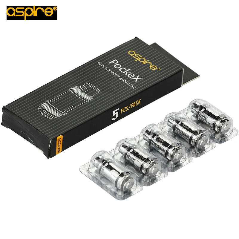 5 шт. 10 Aspire PockeX AIO катушка 0.6ohm 1.2ohm головка U техническая 316L нержавеющая сталь для Vape