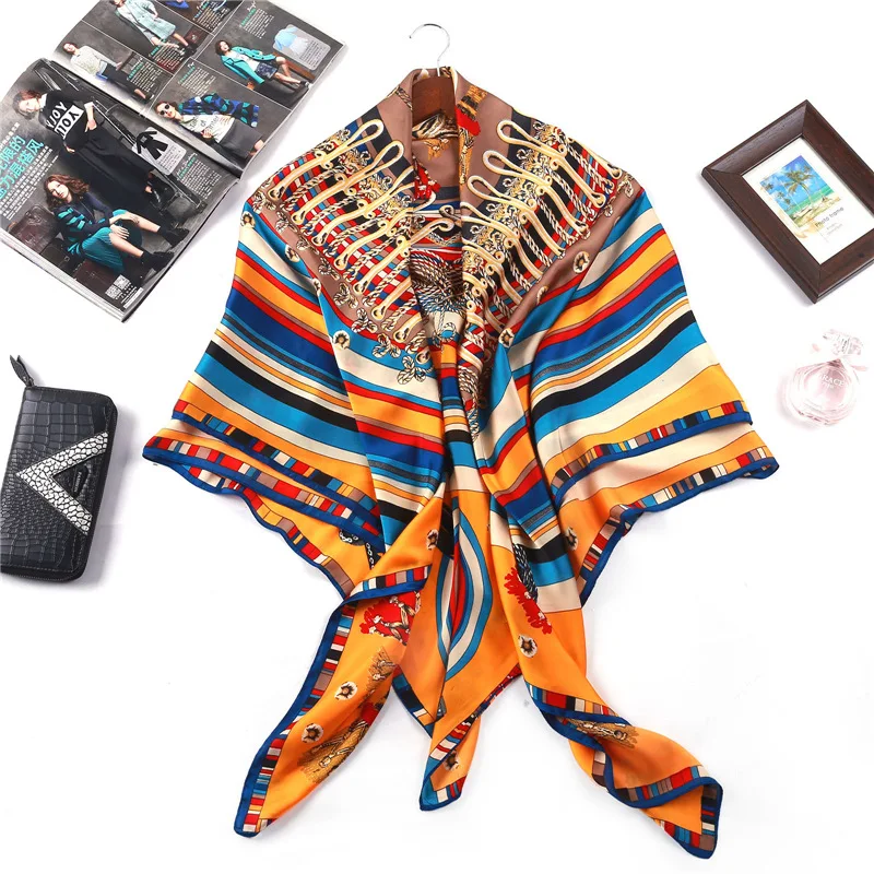 Sale Items Euro-American Wind Female Fashion Line Printing Like Silk Scarf Decorative Square Shawl Headscarf Echarpe Homme
Sale Items Euro-American Wind Female Fashion Line Printing Like Silk Scarf Decorative Square Shawl Headscarf Echarpe Homme