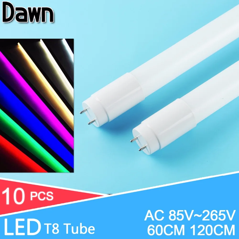 10pcs LED T8 Tube milky cover 10W 600MM / 18W 1200MM AC85-265V 2ft Warm Cold White SMD2835 led fluorescent T8 LED tube lamp neon
10pcs LED T8 Tube milky cover 10W 600MM / 18W 1200MM AC85-265V 2ft Warm Cold White SMD2835 led fluorescent T8 LED tube lamp neon