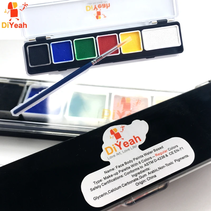 Body Face Paint 6 Colors Set White Black Red Yellow with Brush Model Paint Makeup Temporary Pigment for Christmas Water Based
Body Face Paint 6 Colors Set White Black Red Yellow with Brush Model Paint Makeup Temporary Pigment for Christmas Water Based