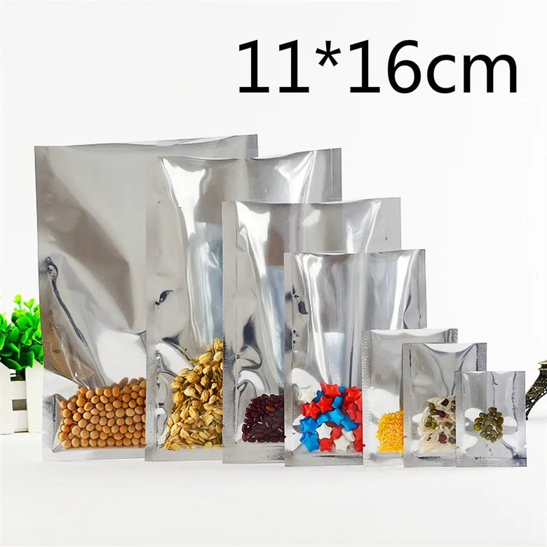 11*16cm Silver Open Top Aluminum Foil Vacuum Pouches Packaging Pack Bag Clear Heat Seal Bags Food Storage Package Packing Bag
11*16cm Silver Open Top Aluminum Foil Vacuum Pouches Packaging Pack Bag Clear Heat Seal Bags Food Storage Package Packing Bag