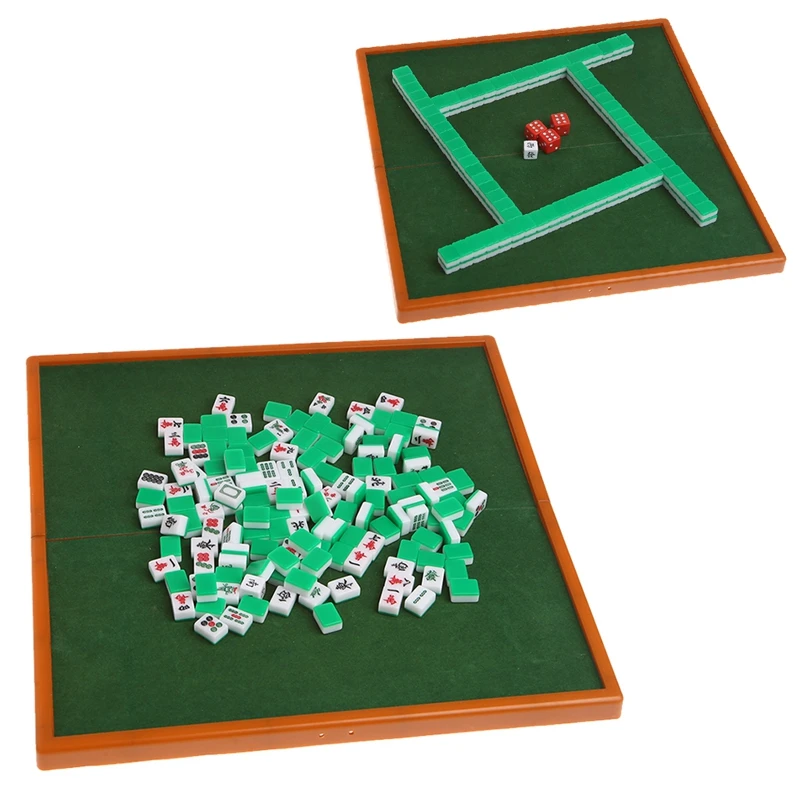 Портативный мини 144 коробка для игры маджонг традиционная игра складывающийся