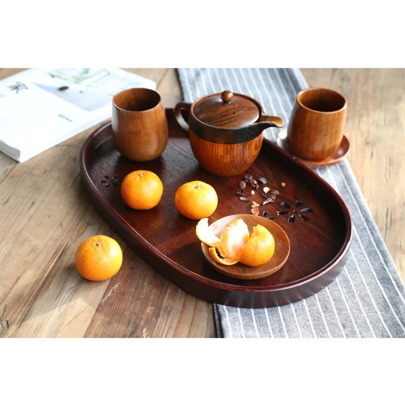 38.5*24.5*2 .5 CM Traditional Style Wooden Tea Tray Oval Plate Flower Hollow Fruit Plate Delicate Brown Food Tray
38.5*24.5*2 .5 CM Traditional Style Wooden Tea Tray Oval Plate Flower Hollow Fruit Plate Delicate Brown Food Tray