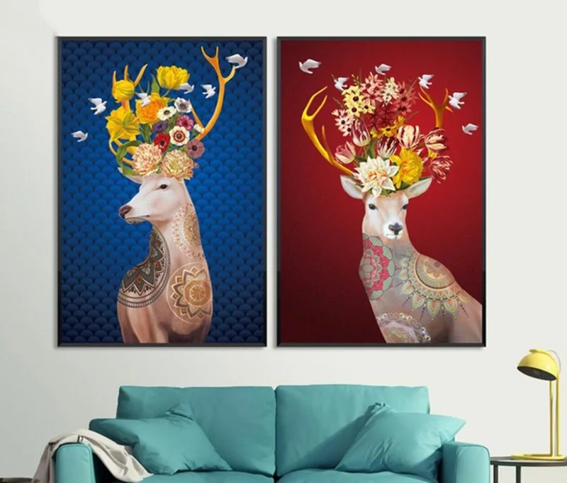 Blossom Deer Creative Canvas Painting Home Decoration Wall Art Picture for Living Room Decor Nordic Art Posters and Prints
Blossom Deer Creative Canvas Painting Home Decoration Wall Art Picture for Living Room Decor Nordic Art Posters and Prints