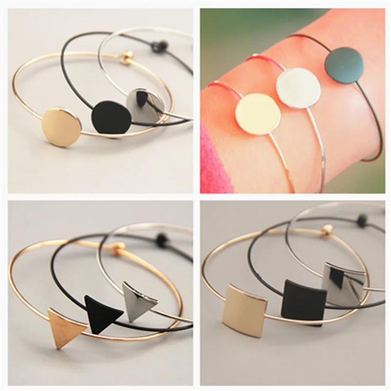 Fashion simple geometric Triangle square round bracelet femme jewelry Popular geometric metal bracelet bracelets for women
Fashion simple geometric Triangle square round bracelet femme jewelry Popular geometric metal bracelet bracelets for women
