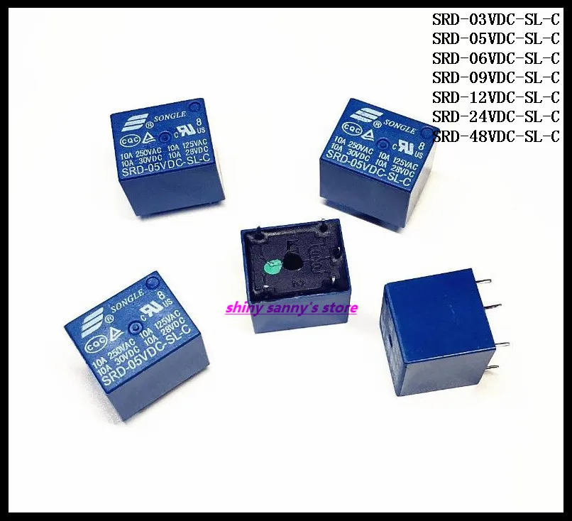 5pcs/Lot SONGLE Power Relay SRD-12/24/48VDC-SL-C 5PINS 12/24/48V PCB Type Brand New
5pcs/Lot SONGLE Power Relay SRD-12/24/48VDC-SL-C 5PINS 12/24/48V PCB Type Brand New