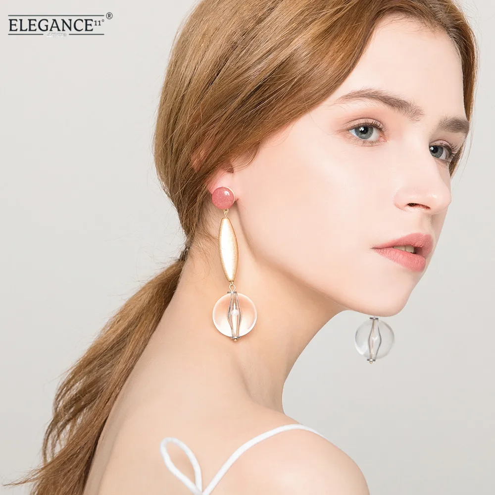 Elegance Simple Ball Pendant Long Earrings Natural Stone Copper Metal Drop Earrings For Women Lady Fashion Jewelry Earrings
Elegance Simple Ball Pendant Long Earrings Natural Stone Copper Metal Drop Earrings For Women Lady Fashion Jewelry Earrings
