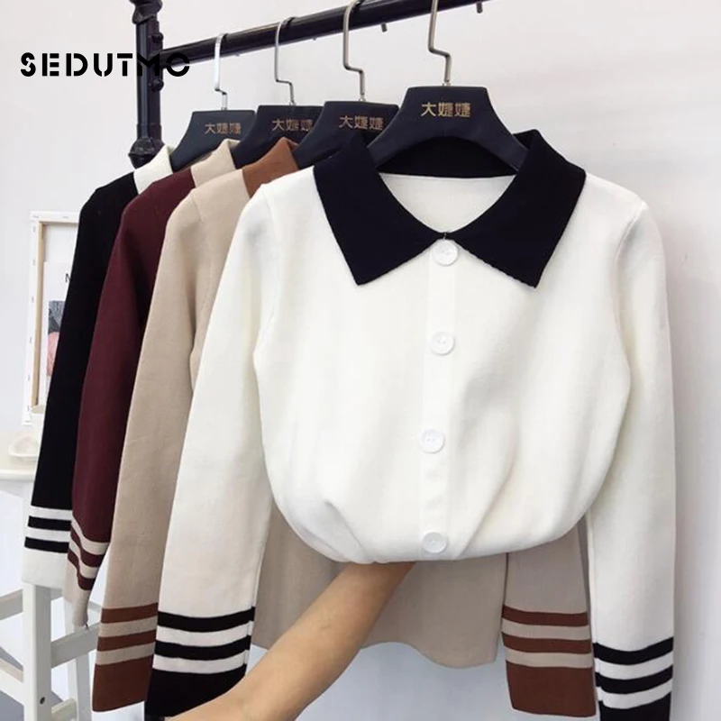 SEDUTMO Spring Knitted Sweater Women Patchwork Pullovers Slim Jumper Spring Sweater Long Sleeve Slim White Stretch Top ED682
SEDUTMO Spring Knitted Sweater Women Patchwork Pullovers Slim Jumper Spring Sweater Long Sleeve Slim White Stretch Top ED682