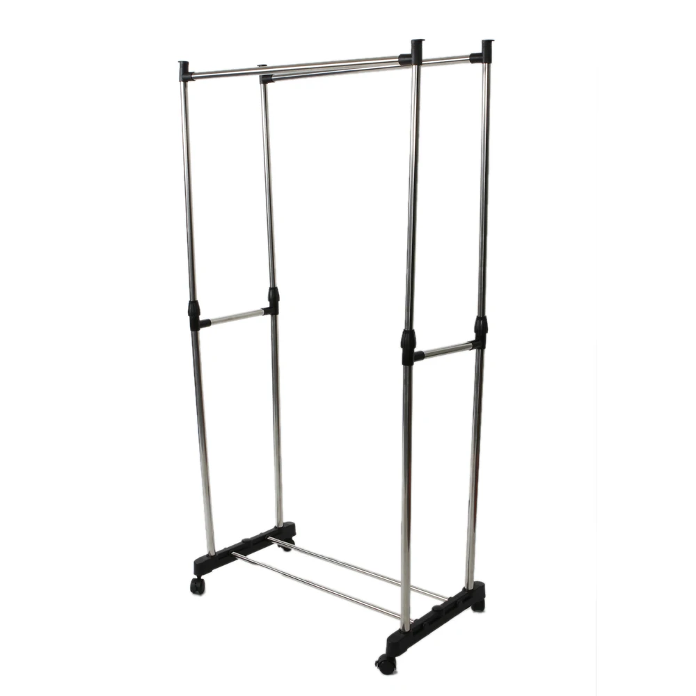 Dual-bar Rolling Clothes Rack Garment Rack Vertically-stretching Stand with Shoe Shelf Clothing Shelves Storage - US Stock
Dual-bar Rolling Clothes Rack Garment Rack Vertically-stretching Stand with Shoe Shelf Clothing Shelves Storage - US Stock