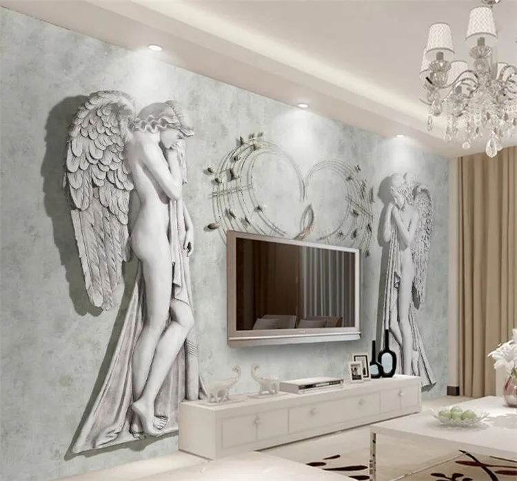 

Custom 3D Photo Wallpaper European Angel Art Wall Painting Wall Covering Modern Living Room Bedroom TV Background Mural Decor
