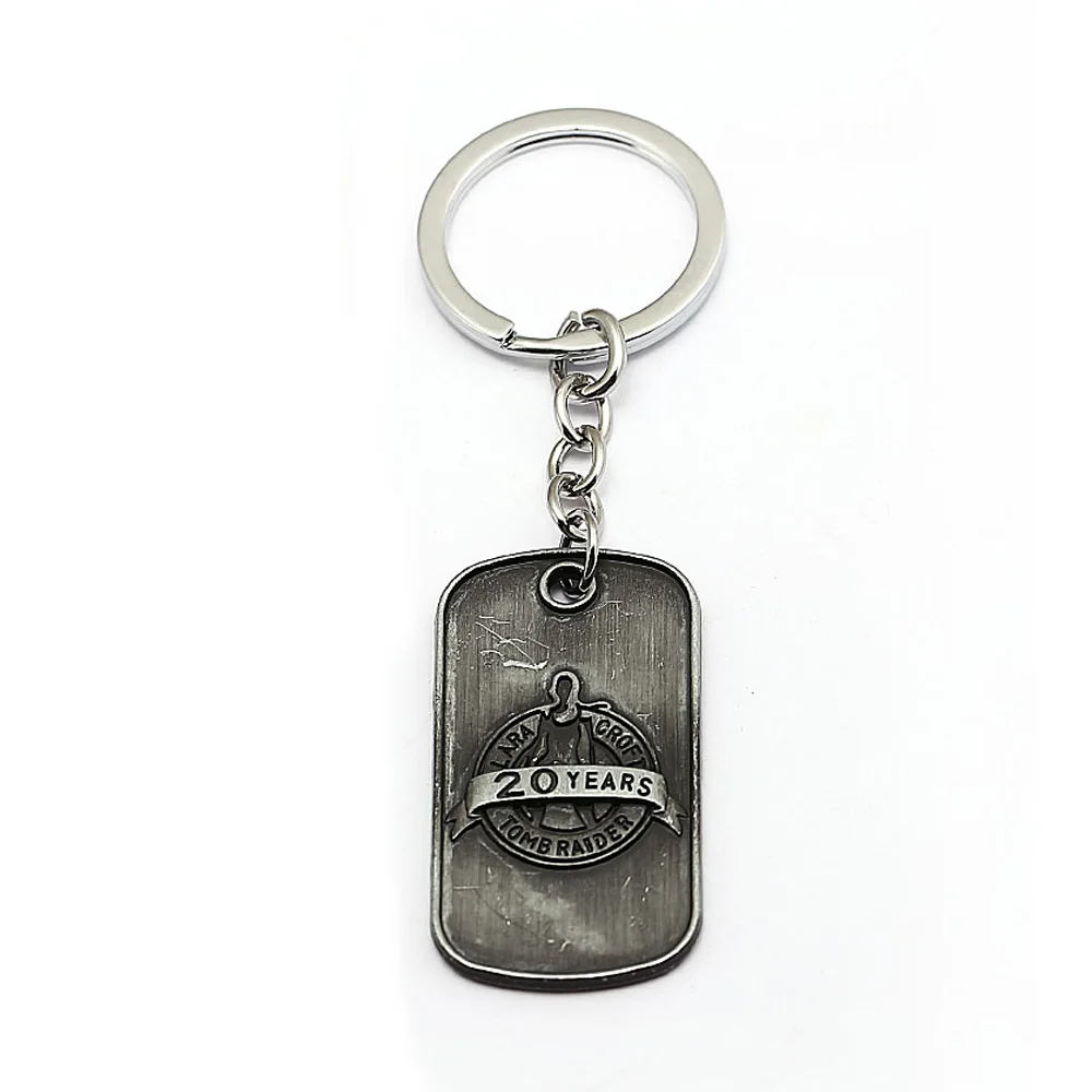 Lara Croft Tomb Raider Keychain 20th Anniversary Edition Metal Pendant Dog Tag Keyring Bag Car Key Chain Chaveiro Movie Jewelry
Lara Croft Tomb Raider Keychain 20th Anniversary Edition Metal Pendant Dog Tag Keyring Bag Car Key Chain Chaveiro Movie Jewelry