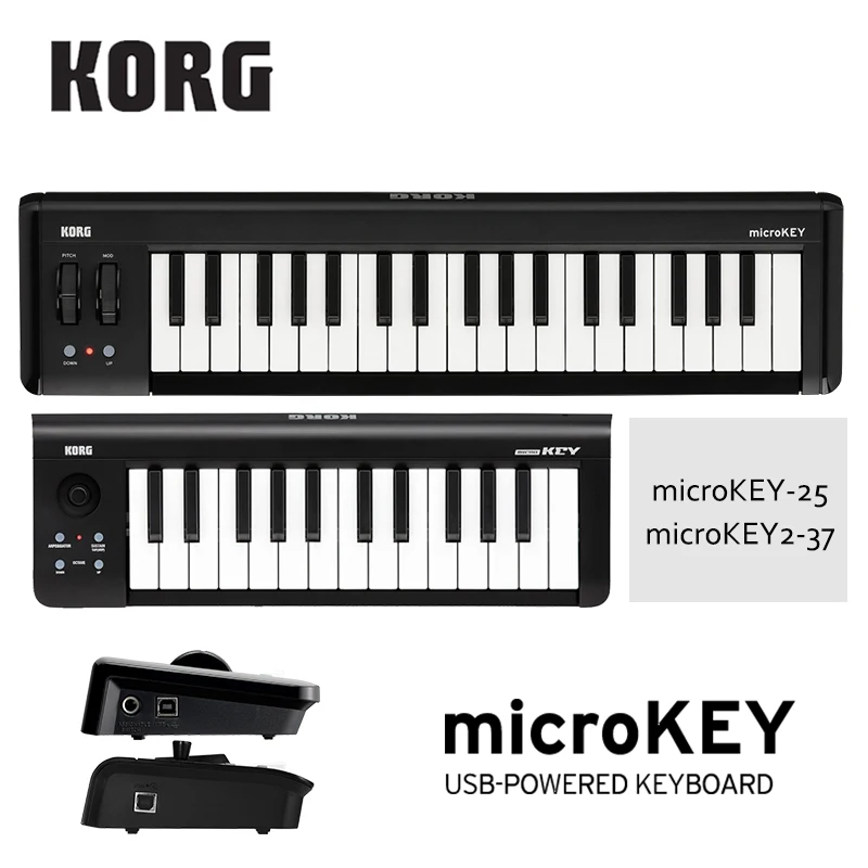 Korg microKEY25 microKEY2-37 Powerable USB MIDI Keyboard Controller Synthesizer Cable Drum Electric Digital Piano iPad mac pc
Korg microKEY25 microKEY2-37 Powerable USB MIDI Keyboard Controller Synthesizer Cable Drum Electric Digital Piano iPad mac pc