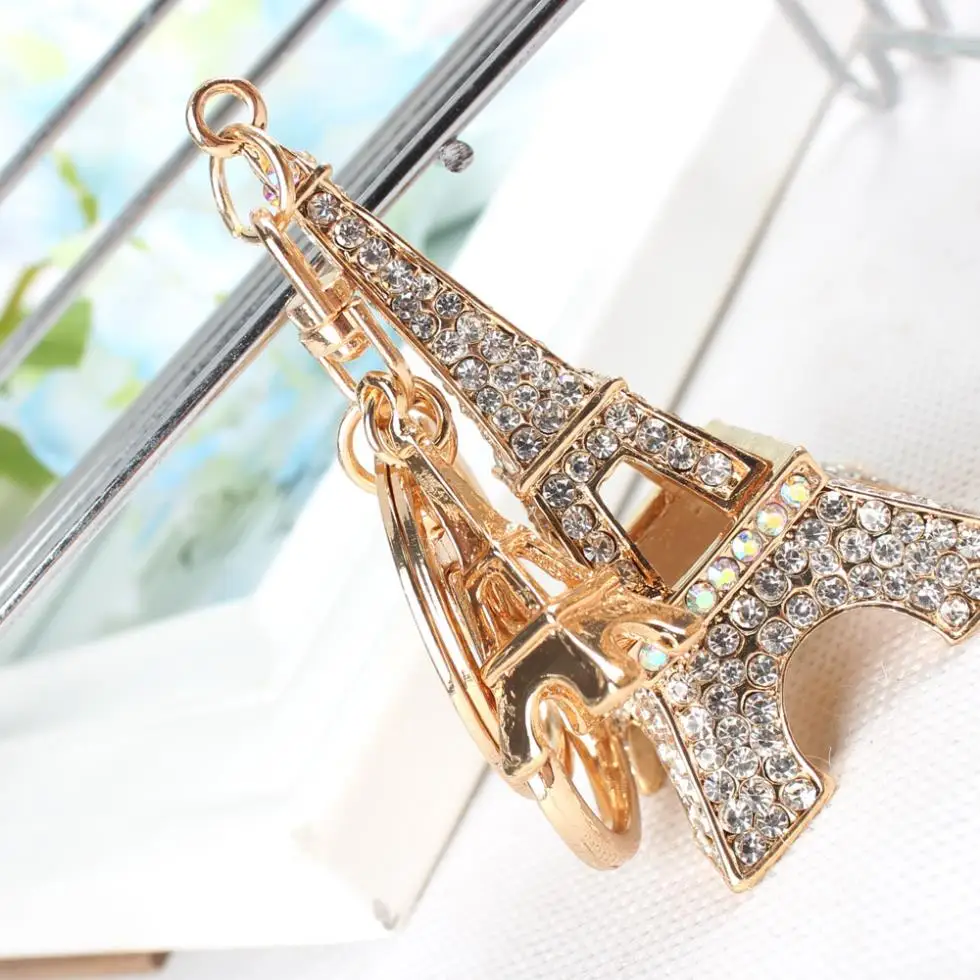 Lovely Eiffel Tower Keyring Rhinestone Crystal Charm Pendant Puse Bag Car Key Chain Girl Friend Mother Daughter Gift
Lovely Eiffel Tower Keyring Rhinestone Crystal Charm Pendant Puse Bag Car Key Chain Girl Friend Mother Daughter Gift