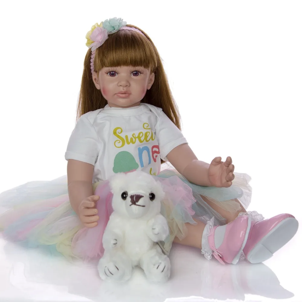 60cm Silicone Reborn Toddler Girl Baby Doll Lifelike Vinyl bebe toy reborn Princess Toys Birthday Gift high quality Doll
60cm Silicone Reborn Toddler Girl Baby Doll Lifelike Vinyl bebe toy reborn Princess Toys Birthday Gift high quality Doll
