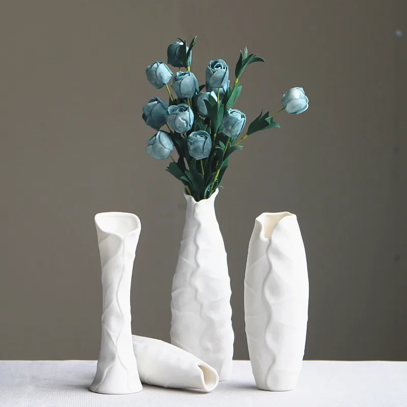 Фото Креативная белая керамическая ваза в виде листьев лотоса - купить