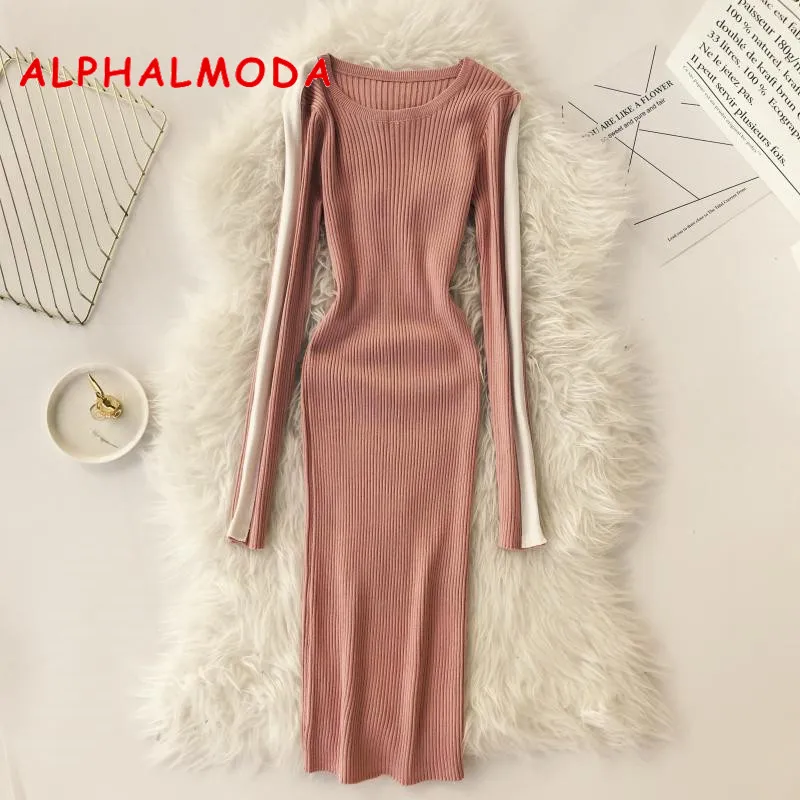 Женское трикотажное платье ALPHALMODA, белое Полосатое с длинным рукавом, Повседневное платье-карандаш на осень 2018
Женское трикотажное платье ALPHALMODA, белое Полосатое с длинным рукавом, Повседневное платье-карандаш на осень 2018