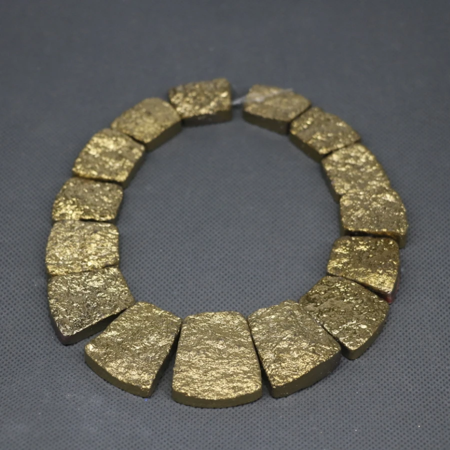 New Arrival Beautiful Gifts, Titanium Gold Stone Necklace, Sediment Slice Beads Top Drilled Slab Accessories Jewelry Making 
New Arrival Beautiful Gifts, Titanium Gold Stone Necklace, Sediment Slice Beads Top Drilled Slab Accessories Jewelry Making