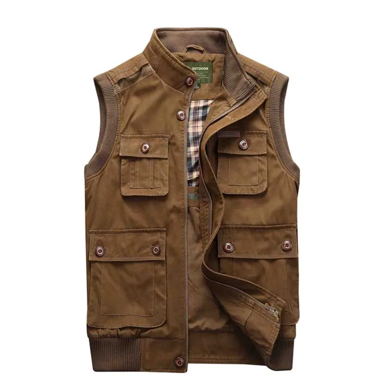 Autumn Winter Fashion Vest Waistcoat Cotton Men Casual Vest Many Pocket Sleeveless Jackets Stand Colloar Bomber Vest Plus Size
Autumn Winter Fashion Vest Waistcoat Cotton Men Casual Vest Many Pocket Sleeveless Jackets Stand Colloar Bomber Vest Plus Size