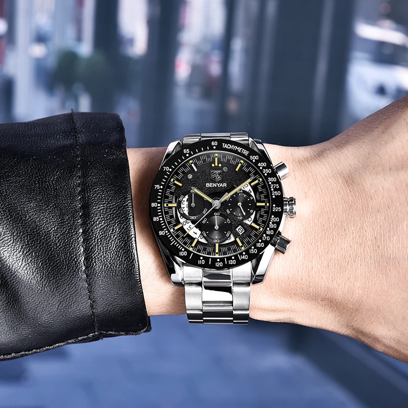 2019 BENYAR New Men's Watches Top Luxury Quartz Steel Wrist Watch Mens Multifunction Waterproof Sports Clock Relogio Masculino
2019 BENYAR New Men's Watches Top Luxury Quartz Steel Wrist Watch Mens Multifunction Waterproof Sports Clock Relogio Masculino