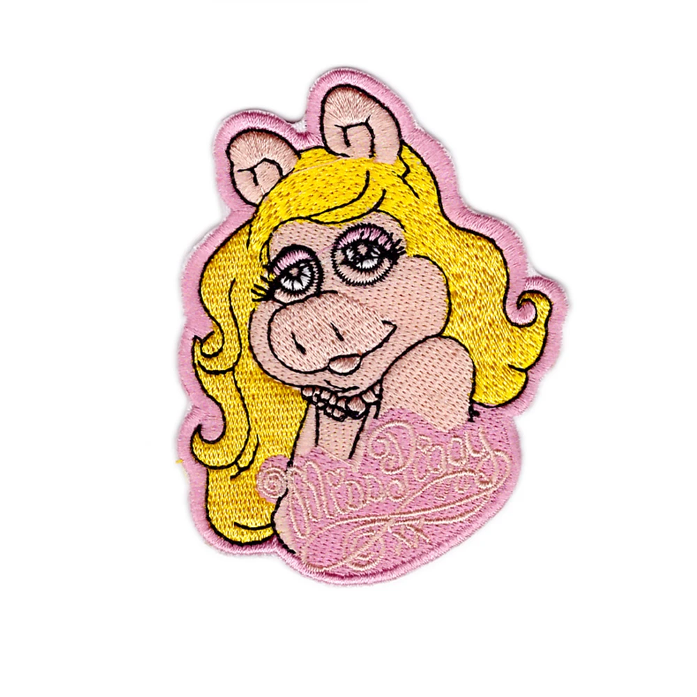 

Designs The Muppets Miss Piggy Cartoon Embroidered Girls Iron On Patches Applique for clothing