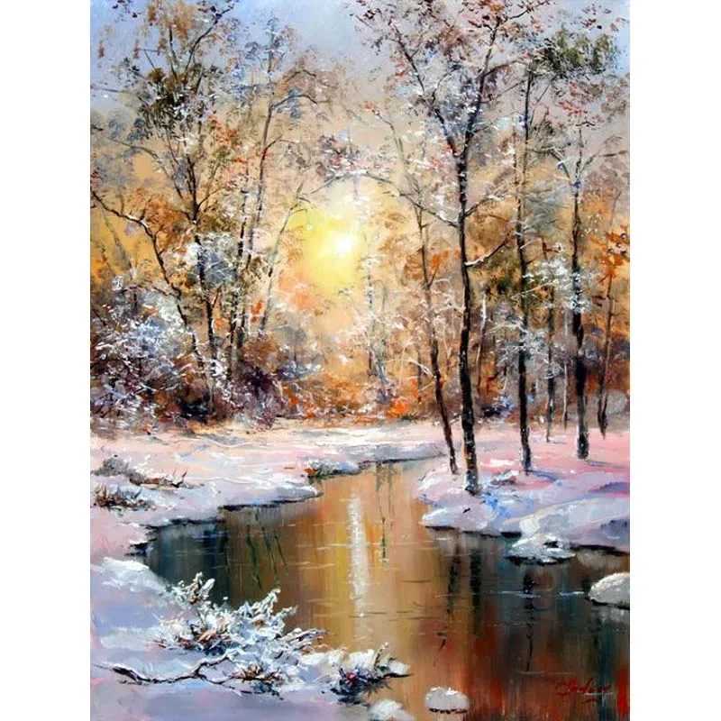 K039 Kit Diamond Painting Stitch Mosaic Round Diamond Embroidery Landscape Full Drill Winter River
K039 Kit Diamond Painting Stitch Mosaic Round Diamond Embroidery Landscape Full Drill Winter River