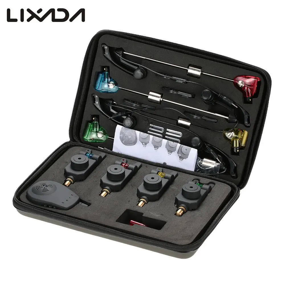 Lixada Беспроводная сигнализация для ловли рыбы Цифровая Сигнализация рыбалки 1 + 4