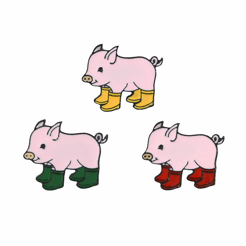 Animal Pig in boots Enamel pins Badges Brooches for women girl Cute Pig Jewelry Pig baby and Rain boots wholesale
Animal Pig in boots Enamel pins Badges Brooches for women girl Cute Pig Jewelry Pig baby and Rain boots wholesale