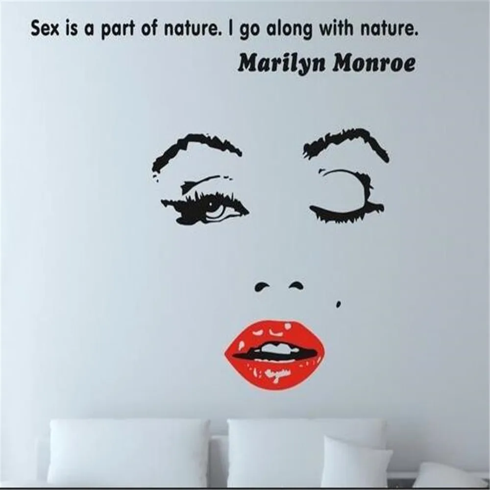 Виниловые настенные наклейки для гостиной и спальни DIY Marilyn Monroe Quote Moon Star