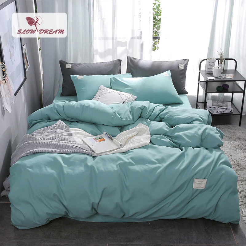 SlowDream Fresh Green Solid Color Japan Style Decor Home Bedding Set Double Queen Bedspread Duvet Cover Set Bed Linen Sheet Set
SlowDream Fresh Green Solid Color Japan Style Decor Home Bedding Set Double Queen Bedspread Duvet Cover Set Bed Linen Sheet Set