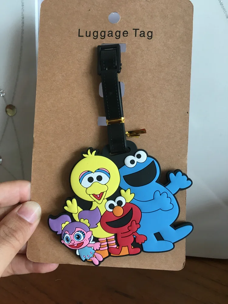 

sesame street Style Anime Travel Accessories Luggage Tag Suitcase ID Address Portable Tags Holder Baggage Label Gifts New