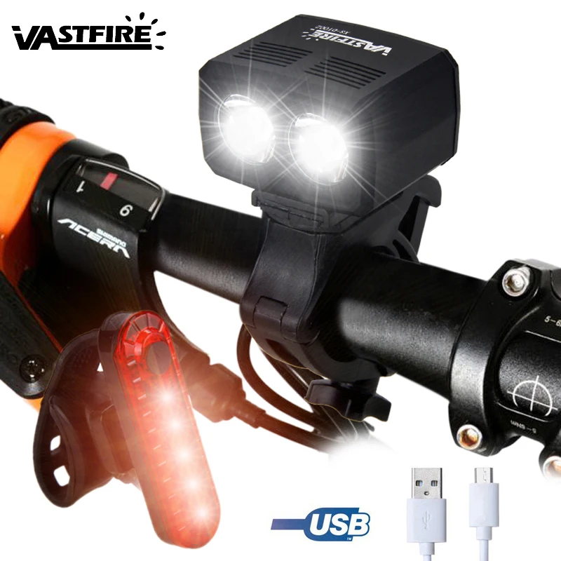 Waterproof USB Rechargeable Light 2X XM-L T6 LED Bike Headlights 5 Modes Cycling Lamp Built-in Battery Torch
Waterproof USB Rechargeable Light 2X XM-L T6 LED Bike Headlights 5 Modes Cycling Lamp Built-in Battery Torch