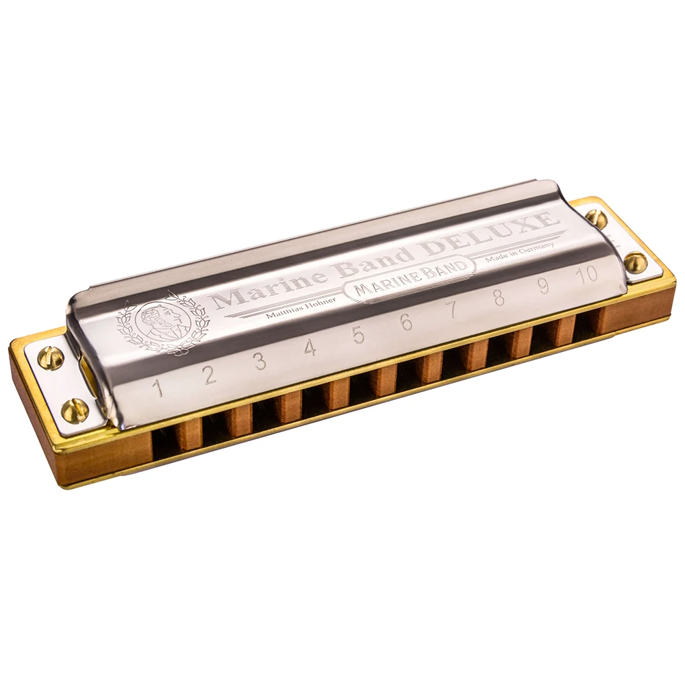 Hohner морской Band Deluxe Diatonic Губная гармошка с 10 отверстиями Organic Instrumento Key C Blues Harp Pearwood