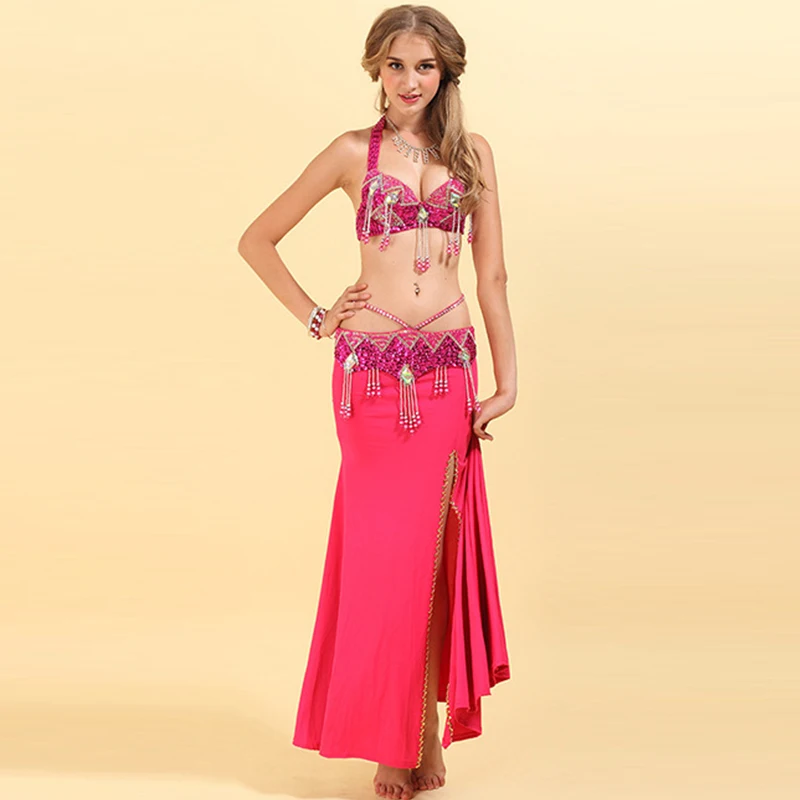 High Quality Women Belly Dance Suit Bra+Belt 2 Pieces Handmade Beaded Sexy Sari Indian Clothing Oriental Costumes 11 Color
High Quality Women Belly Dance Suit Bra+Belt 2 Pieces Handmade Beaded Sexy Sari Indian Clothing Oriental Costumes 11 Color