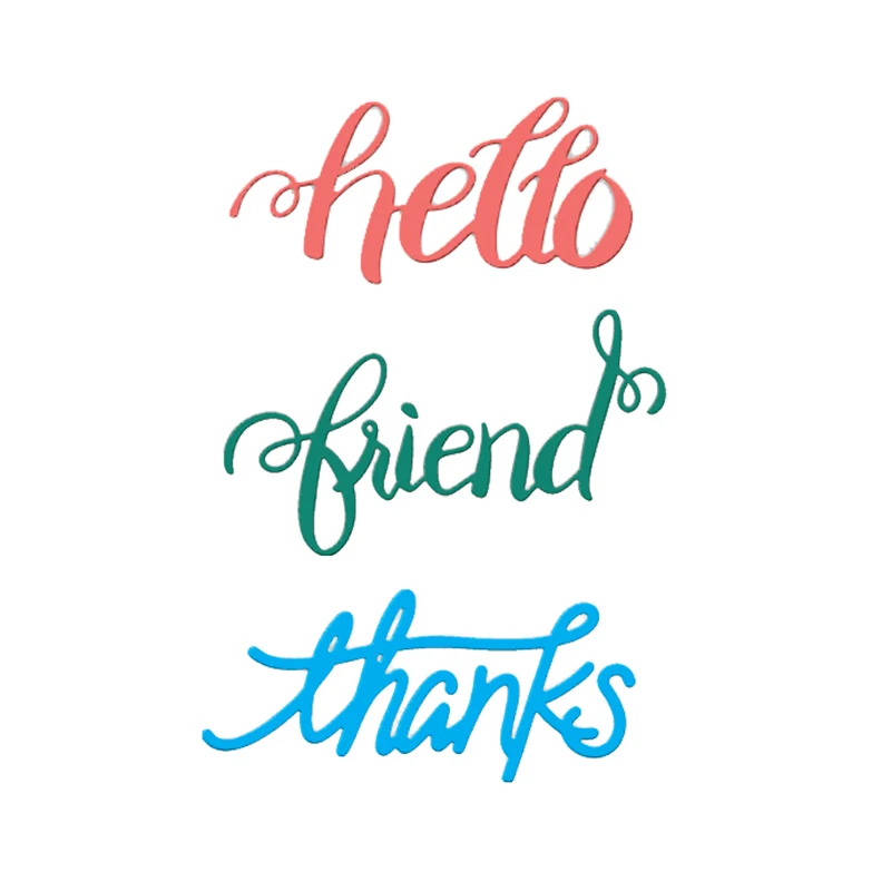 Hello Thanks Friend English word Metal Cutting Dies Stencils for DIY Scrapbooking Album Stamp Paper Card Embossing New 2019
Hello Thanks Friend English word Metal Cutting Dies Stencils for DIY Scrapbooking Album Stamp Paper Card Embossing New 2019
