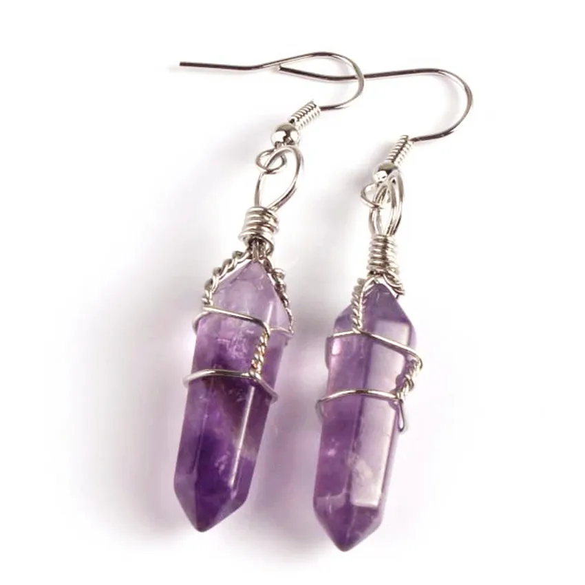 Trendy-beads Popular Silver Plated Natural Purple Amethysts Hexagon Wire Wrapped Stone Earrings
Trendy-beads Popular Silver Plated Natural Purple Amethysts Hexagon Wire Wrapped Stone Earrings
